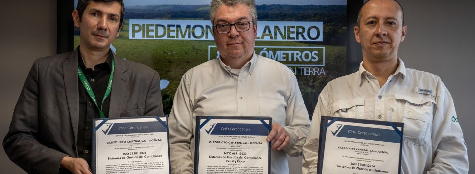 Ocensa recibe tres certificaciones en 2023